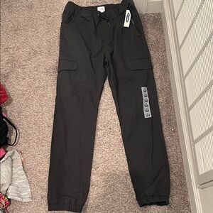 Old navy boys gray Cargo Jogger Pants - Drawstring Waist size xl 14/16 nwt